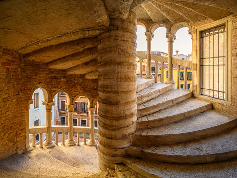 Spiral Staircase of the Scala Contarini del Bovolo, Venice, Italy