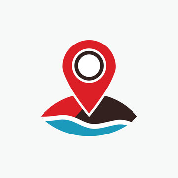map with location pin icon silhoutte vector