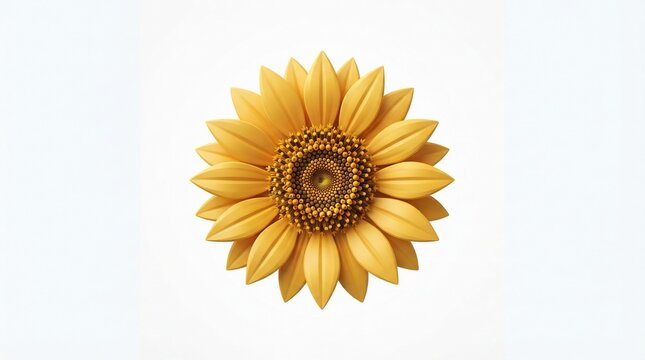 Vibrant sunflower on white background.