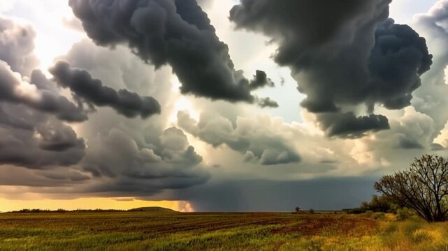Impacts of Climate Change. El Ni&ntilde;o, the environment, rising global temperatures. Pollution and devastating storms featuring tornadoes and strong winds. Uncontrolled weather. Time Lapse.