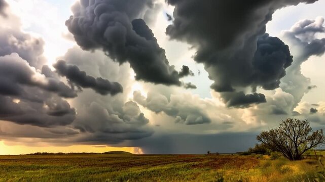 Impacts of Climate Change. El Ni&ntilde;o, the environment, rising global temperatures. Pollution and devastating storms featuring tornadoes and strong winds. Uncontrolled weather. Time Lapse.