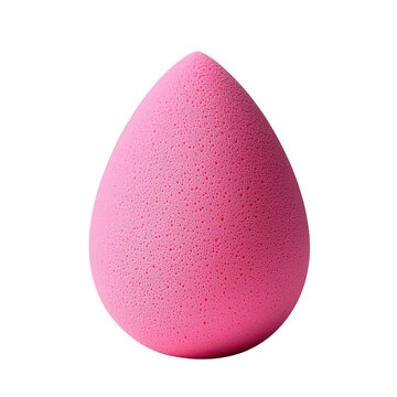Pink beauty blender sponge isolated on transparent background