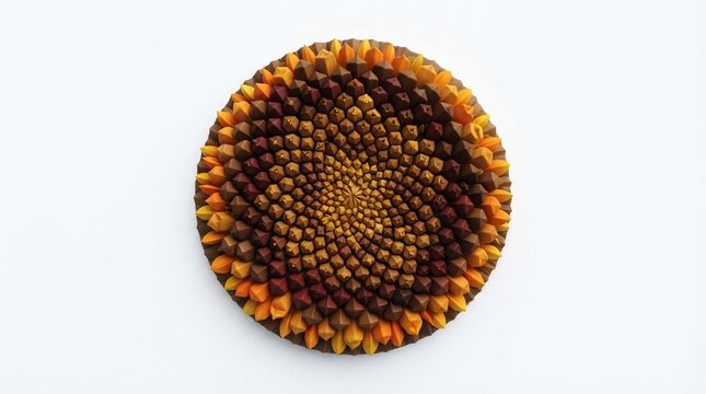 Sunflower seed head close-up detail.