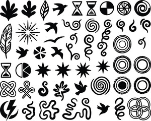 Fototapeta premium Decorative Abstract Shape and Nature Inspired Element Collection