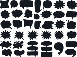 Fototapeta premium Modern Comic Speech Bubble Collection with Blank Text Box Shapes