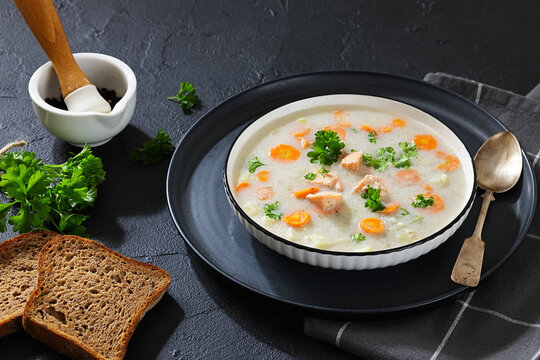 New England Style Salmon Soup with Cream