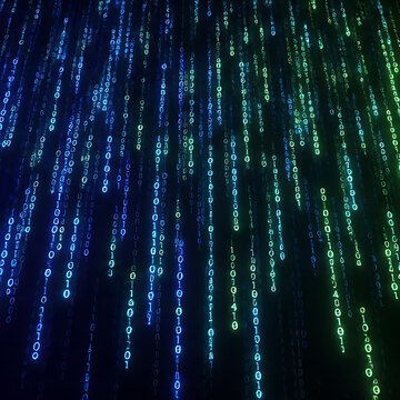 Binary code rain