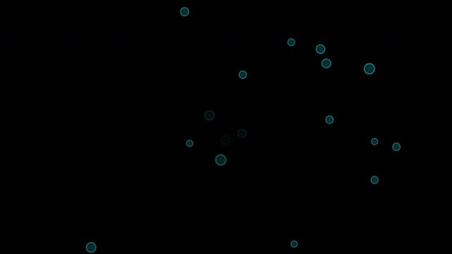 Floating circles in a dark background create a dynamic visual effect