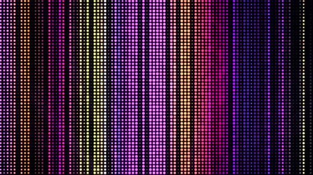 Background with circles of different colors, moving circles and particles, pixel background
