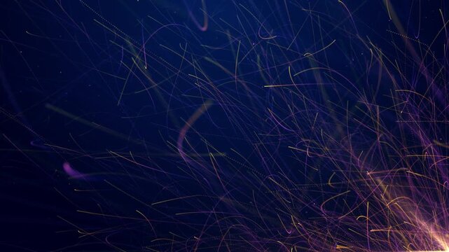 Background with moving particles and lines