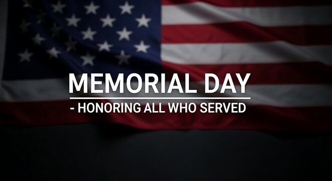 Memorial day honoring all who served over american flag blur