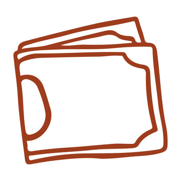 Simple hand drawn paper money banknotes and cash doodle