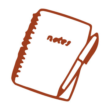 Hand drawn notebook planner with writing pen doodle