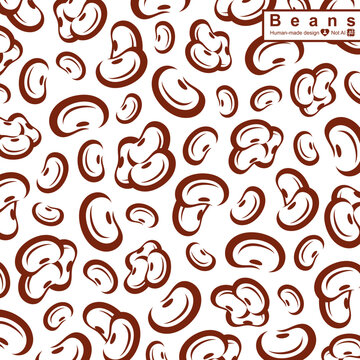 Beans pattern background set. Collection icon beans. Vector