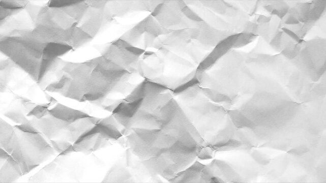 Paper texture background animated. Stop motion animated paper texture background, Crumpled paper abstract shape background with animation. white moving paper texture. Seamless looping in 4k.