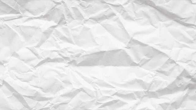 Paper texture background animated. Stop motion animated paper texture background, Crumpled paper abstract shape background with animation. white moving paper texture. Seamless looping in 4k.