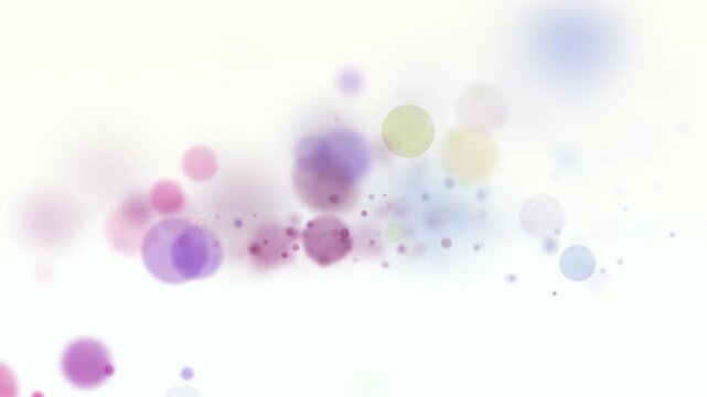 White background with moving circles of different colors