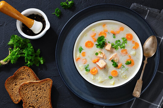 New England Style Salmon Soup with Cream