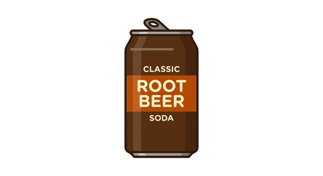 Classic root beer soda can with pull tab
