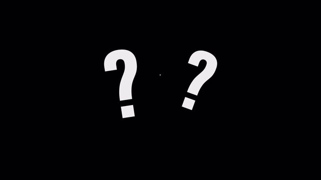three pop up question mark  wiggle animation 4k in transparent background