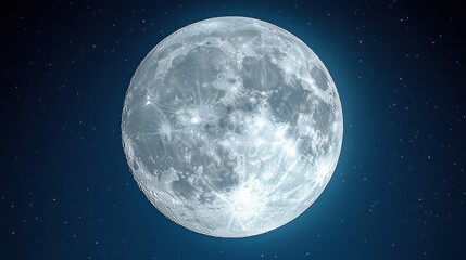 Obraz premium Bright full moon illuminates the night sky captivating viewers with its serene beauty