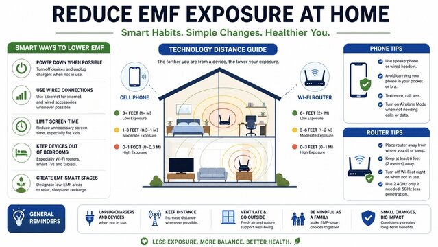 Infographic Guide on How to Reduce EMF Exposure at Home