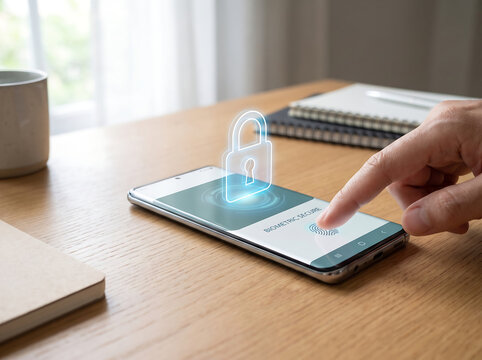 Fingerprint Biometric Authentication on Smartphone Security Screen