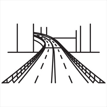 Cloverleaf interchange with elevated roadways and ramps