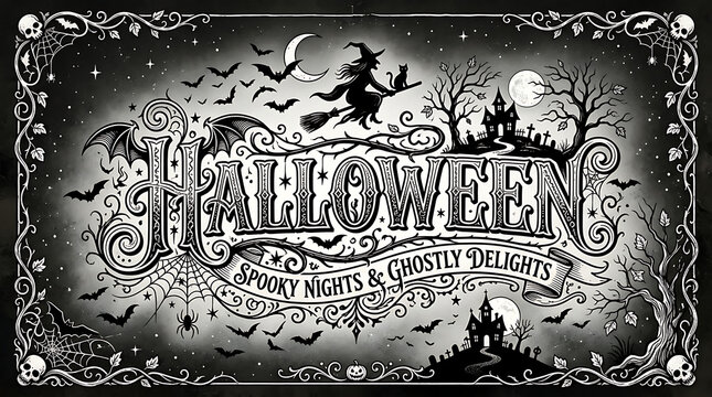 Spooky halloween night frame