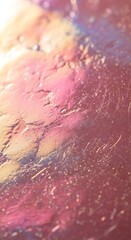 Fototapeta premium Abstract oil painting with vibrant pink and gold textures.