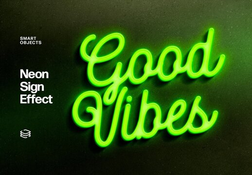 Neon Sign Text Effect For Poster And Branding Design
