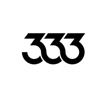 333 number logo design. Modern bold black number 333 on a white background, representing a symbol or identity.