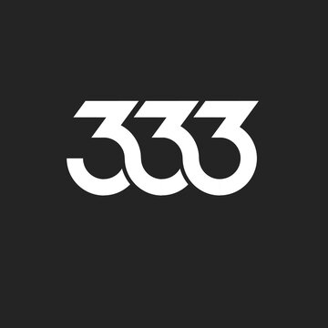 Stylish 333 Number Logo or Symbol Design in White on a Dark Background