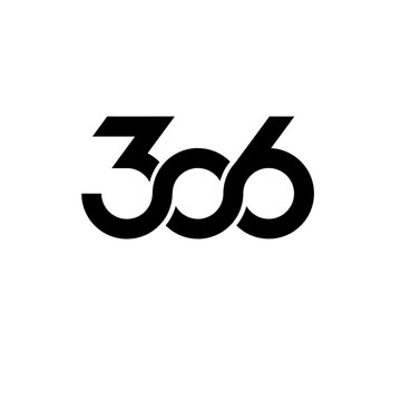Modern Stylized Number 306 Logo Design with Interconnected Digits Black on White Background