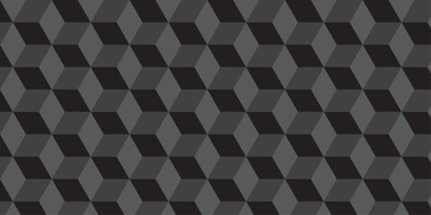 Fototapeta premium Black cube seamless creative cubes decoration triangle wall and wallpaper textile vector square tile, mosaic endless repeat hexagon block texture background.