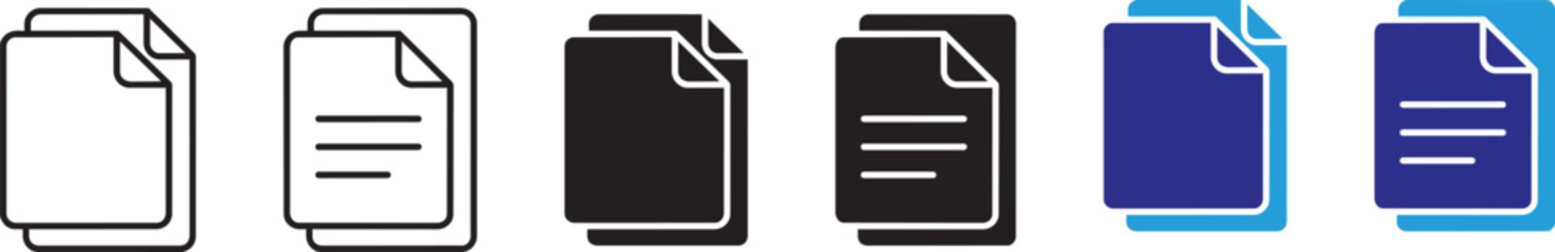 Document Copy and Duplicate File Icon Set