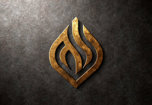 Gold Logo Mockup with Detailed Textured Effect