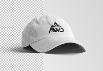 Fully Editable Cap Mockup Isolated on White with Shadows