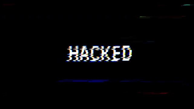 Hacked Glitch Text Animation Background Loop