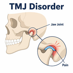Tmj disorder with jaw joint pain and inflammation © Zafergulec