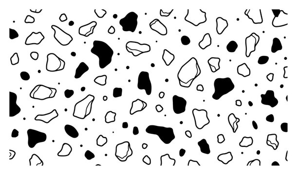 Abstract pebble stone pattern background, terrazzo style floor texture or mosaic wall ornament minimalist vector illustration
