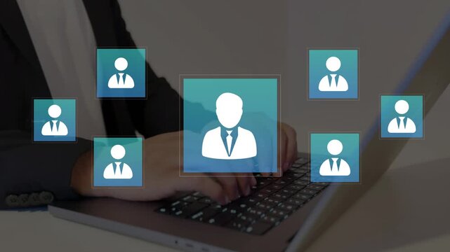 HR management system platform concept. workforce planning, recruitment management and human capital development. 