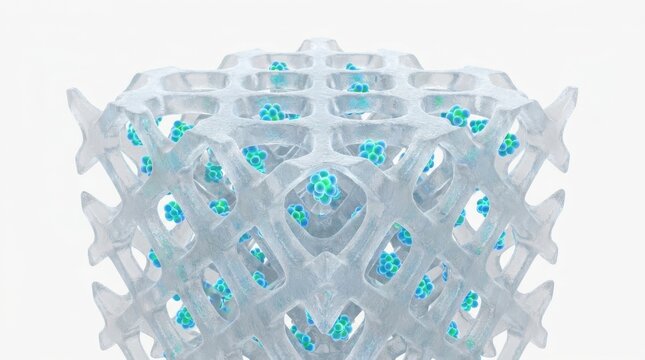 Tissue engineering scaffold promoting regenerative cell growth in biotechnological research