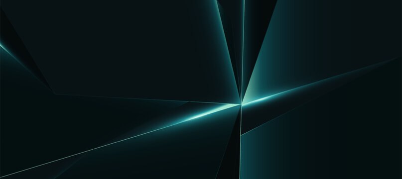 Green and dark abstract geometric luxury background vector. Social ads banner or Landing page.