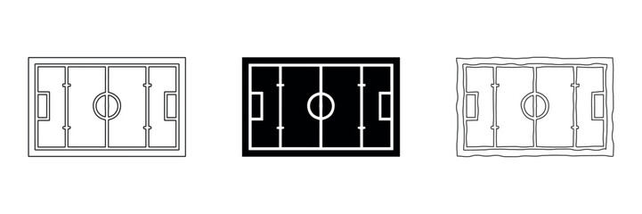 Collection of soccer field icons in different styles for sports and gaming © Ophelia