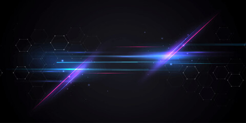 Fototapeta premium Abstract Blue Glowing Light Wave Background with Digital Energy Motion and Futuristic Technology Effects Illustration