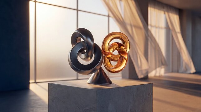 Symbolic harmony, a vibrant abstract composition depicting balance between two opposing forces