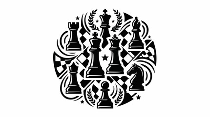 International chess day victory laurel emblem © Farrel Lexxy