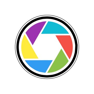 vector logo design lensa camera