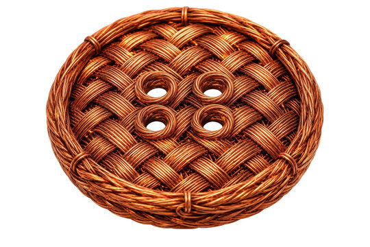 Handmade Woven Copper Wire Button, Decorative Metallic Sewing Accessory